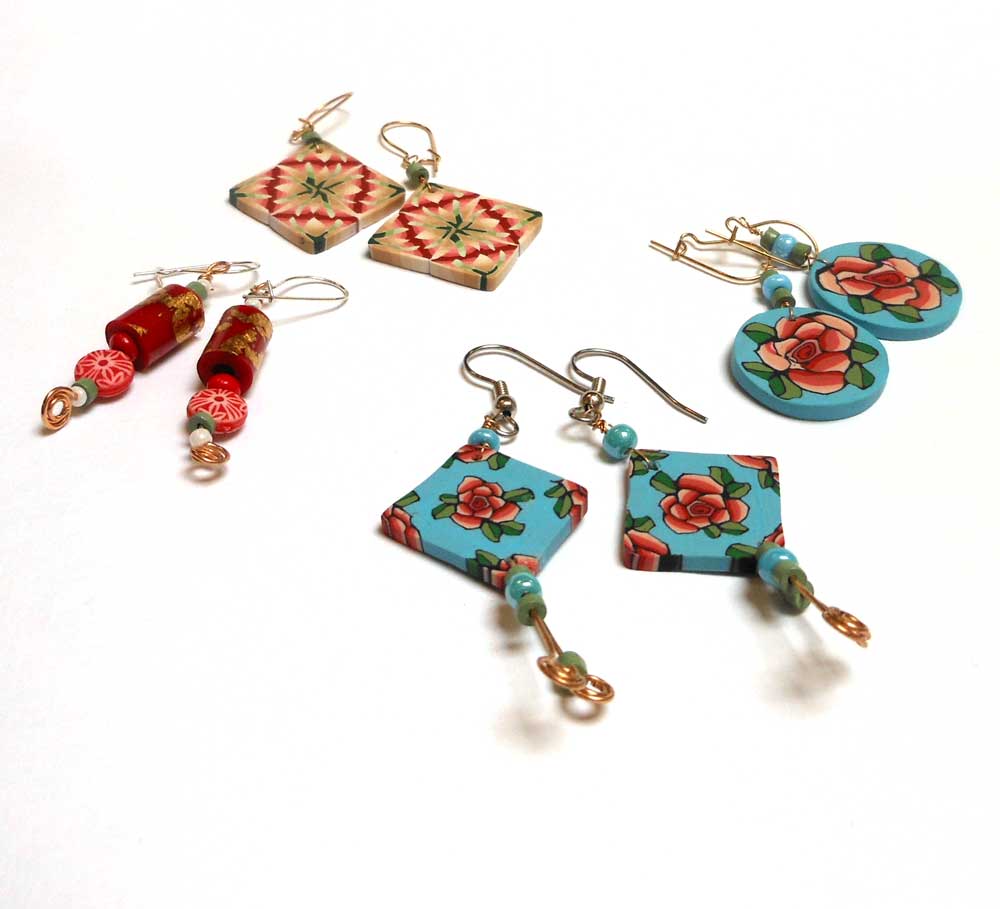 learn how to make earrings with polymer clay and beads