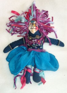 beaded spirit doll with polymer clay face
