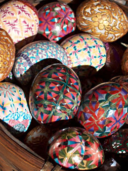 polymer clay covered eggs