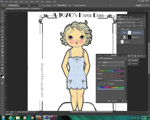 how to digitally color paper dolls
