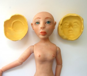 wig cap and face mold of bjd doll