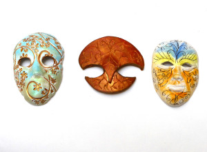 miniature polymer clay masks