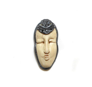 Sarajane Helm miniature polymer clay masks