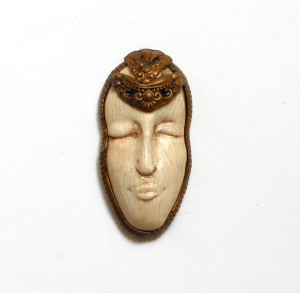 Sarajane Helm miniature polymer clay mask