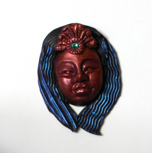 Susan Mara miniature polymer clay mask